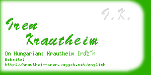 iren krautheim business card